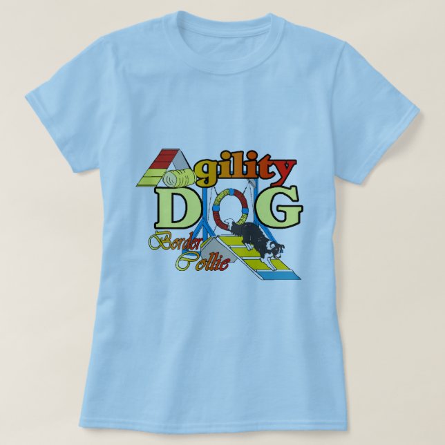 Camiseta Ofertas de Agilidade de Collie de Borda (Frente do Design)