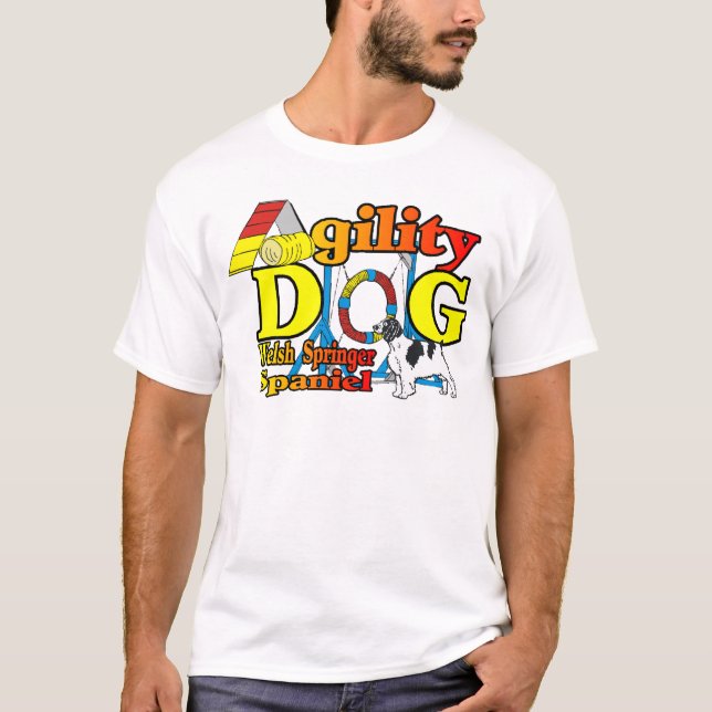 Camiseta Ofertas de agilidade de galês Springer Spaniel (Frente)