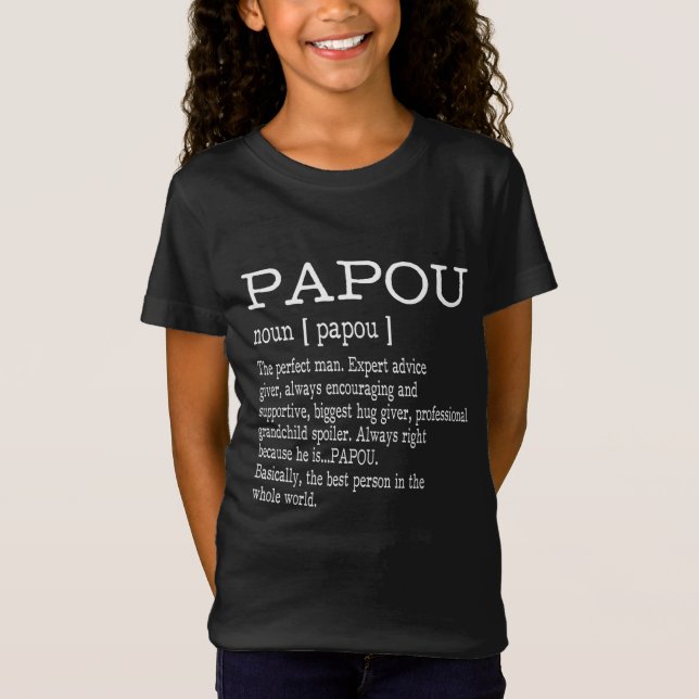 Camiseta Ofertas do Dia de os pais Vovô de Definição Papou  (Frente)