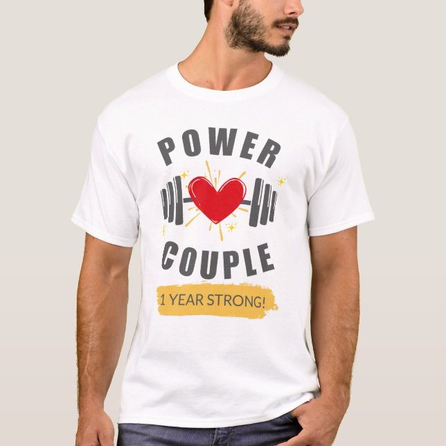 Camiseta Ofertas personalizadas de aniversário - Casal pers (Frente)