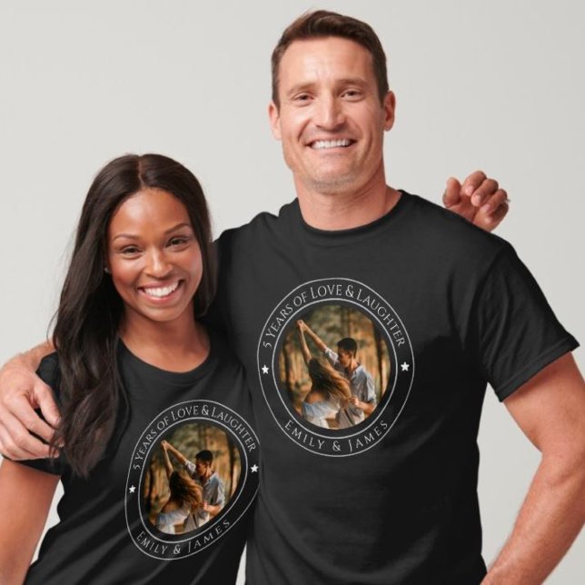 Camiseta Ofertas personalizadas de aniversário - Casal pers (Personalized Anniversary Gifts - Custom Couple)