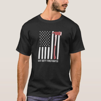 Camiseta Off-Duty Fireglass Red Line Stripe Flag América