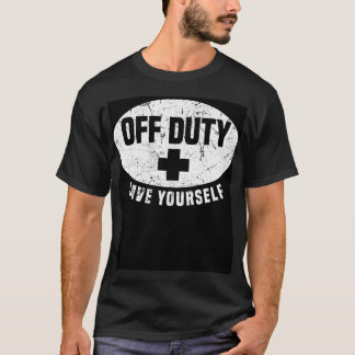 Camiseta off duty lifeguard funny 1