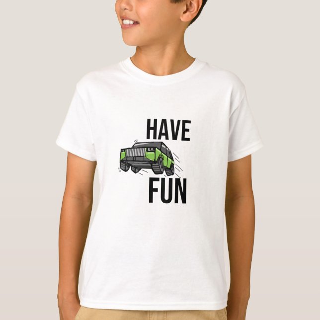 Camiseta Off-roading é divertido — A aventura verde SUV T-S (Frente)