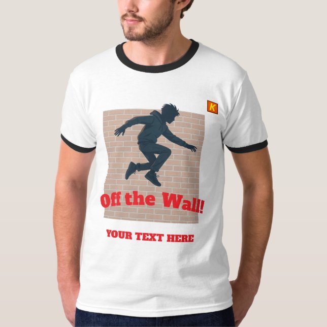Camiseta "Off The Wall" com nome personalizável (Frente)