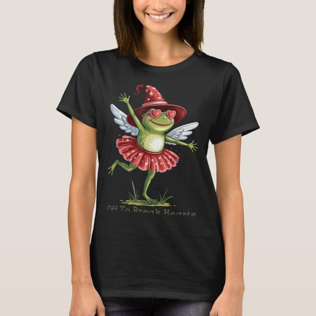 Camiseta Off To Break Hearts Funny Frog Valentines Women Gi (Frente)
