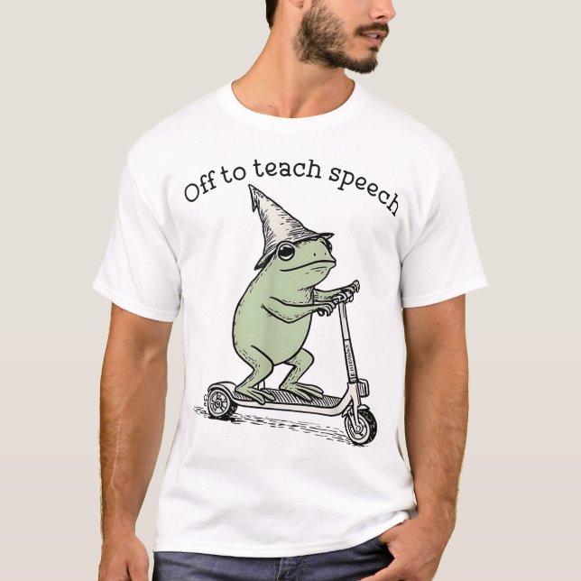 Camiseta Off To Teach Speech Slp Whimsical Frog Speech  (Frente)