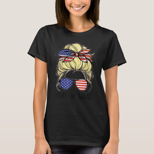 Camiseta Office Squad Administrative Assistant Messy Bun 8 (Frente)