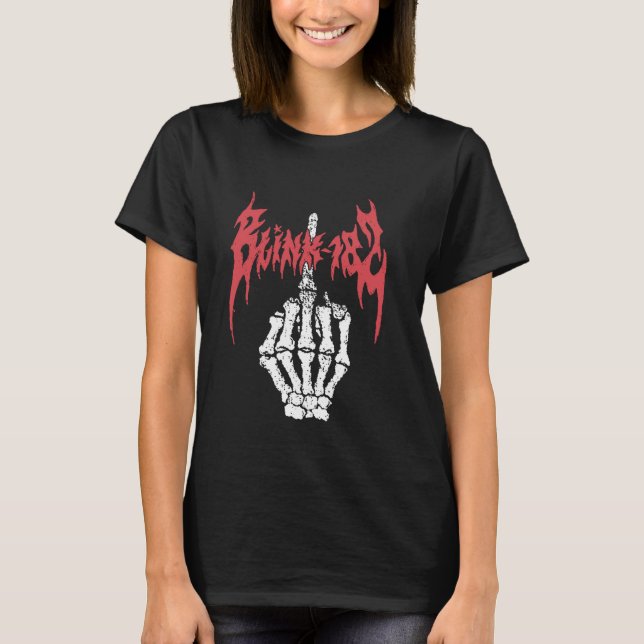 Camiseta Official Blink 182 Skeleton Finger (Frente)