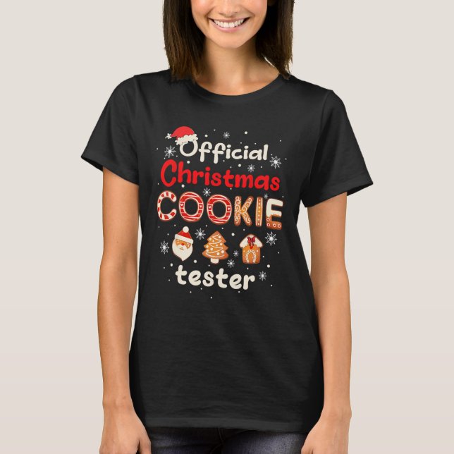 Camiseta Official Christmas Cookie Tester Taster King Crew  (Frente)
