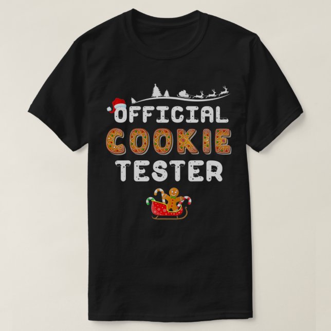 Camiseta Official Cookie Tester Christmas Baking Team Holid (Frente do Design)