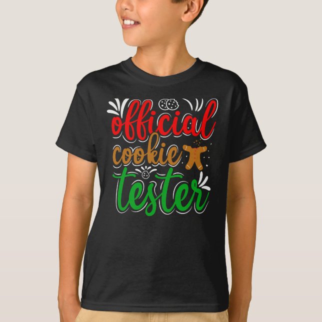 Camiseta Official Cookie Tester – Cute Christmas Baking Tee (Frente)