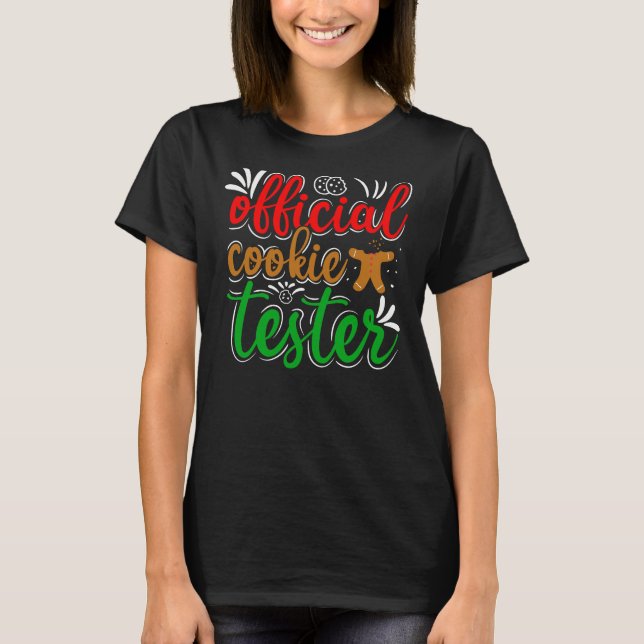 Camiseta Official Cookie Tester – Cute Christmas Baking Tee (Frente)