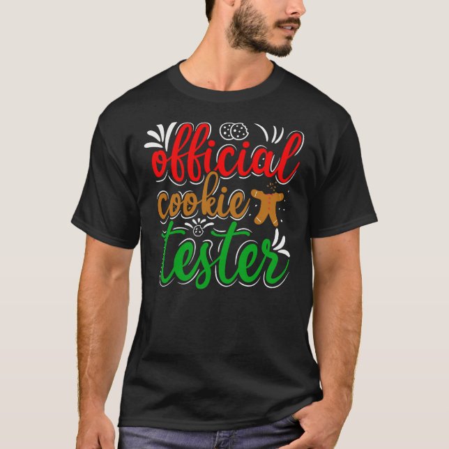 Camiseta Official Cookie Tester – Cute Christmas Baking Tee (Frente)