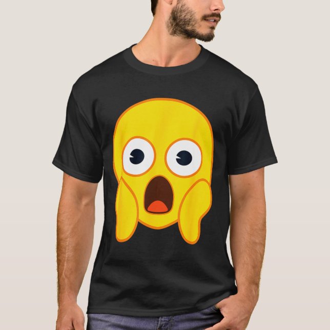 Camiseta Official Emoji Fear Scream Yellow Smile Face Hallo (Frente)