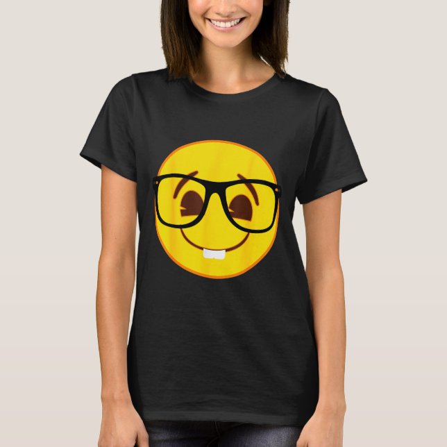 Camiseta Official Emoji Nerd Gles Yellow Smile Face  (Frente)
