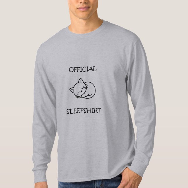 Camiseta Official Sleepshirt Cat Design - Cat Lover Gift (Frente)