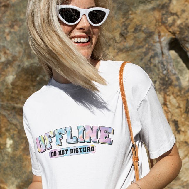 Camiseta Offline Não Incomodar, Praia, Férias de Verão (Criador carregado)