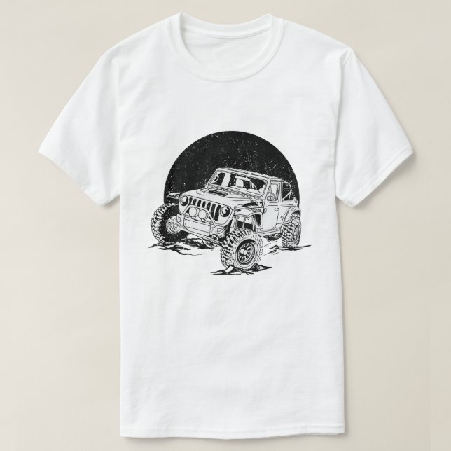 Camiseta Offroad_Car_preto_e_branco (Frente do Design)