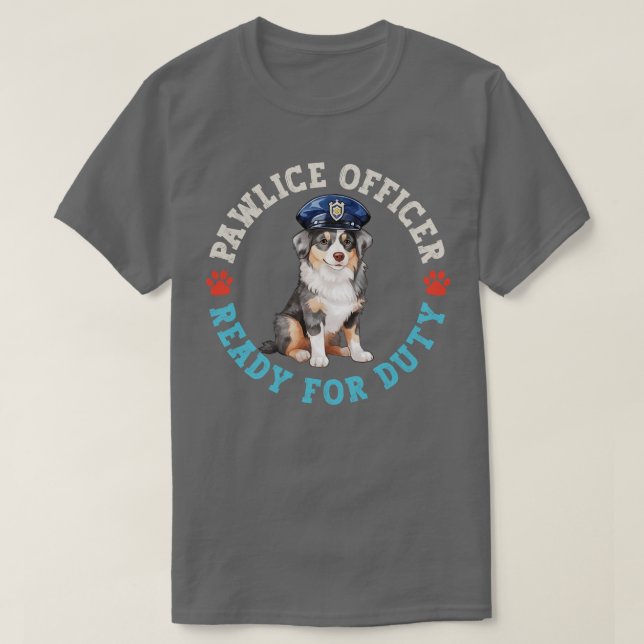Camiseta Oficial de Aussie Pawlice (Frente do Design)