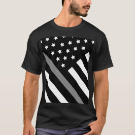 Camiseta Oficial de Correções Cinza Negra Bandeira T-Shirt