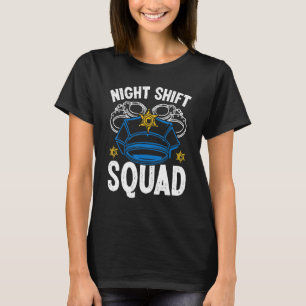 Camiseta Oficial de Polícia da Equipe do Turno Noturno Polí