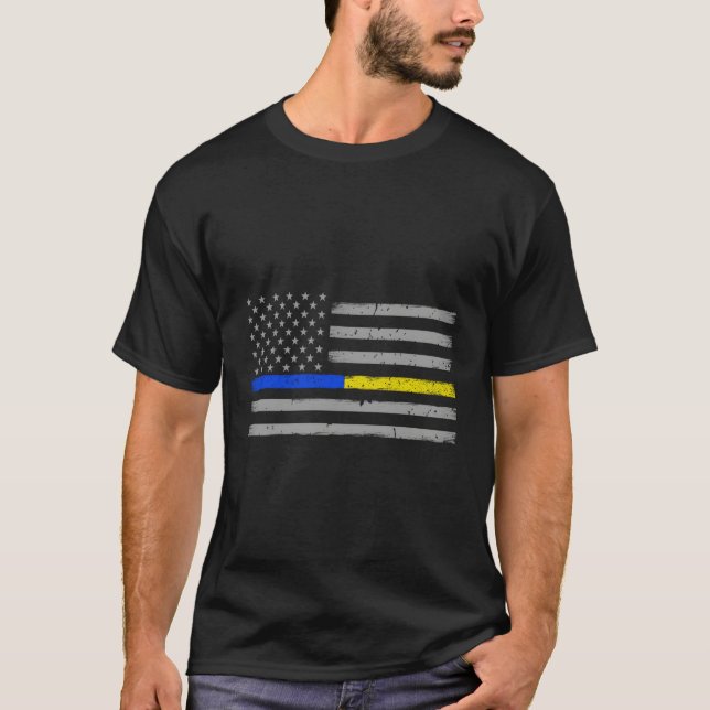 Camiseta Oficial de Polícia de Dispatcher de Linha Dourada  (Frente)