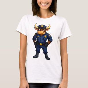 Camiseta Oficial de Polícia Touro Desenho Animado