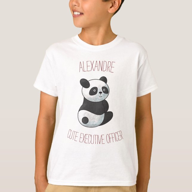 Camiseta Oficial Executivo Bonito, Panda Bonita para Crianç (Frente)