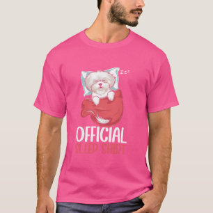 Camiseta Oficial Maltês Cão PJ Dormindo Nappin