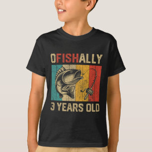 Camiseta Oficialmente 3 Anos de Idade Piada de Pescaria Ani