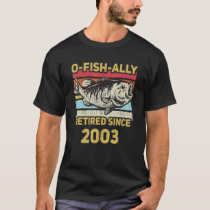 Camiseta Oficialmente Aposentado 2003 Pescaria Pai Aposent