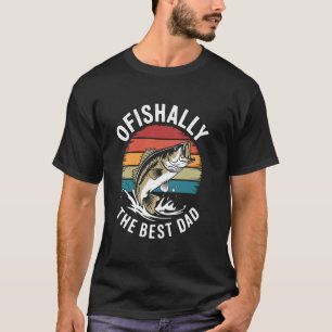 Camiseta Oficialmente O Melhor Pai Pescador Engraçado Pesca