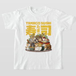 Camiseta Oficina de gatos brancos Tamago Sushi