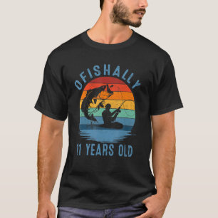 Camiseta Ofishally 11 Anos Pescador 11 Aniversário Fis