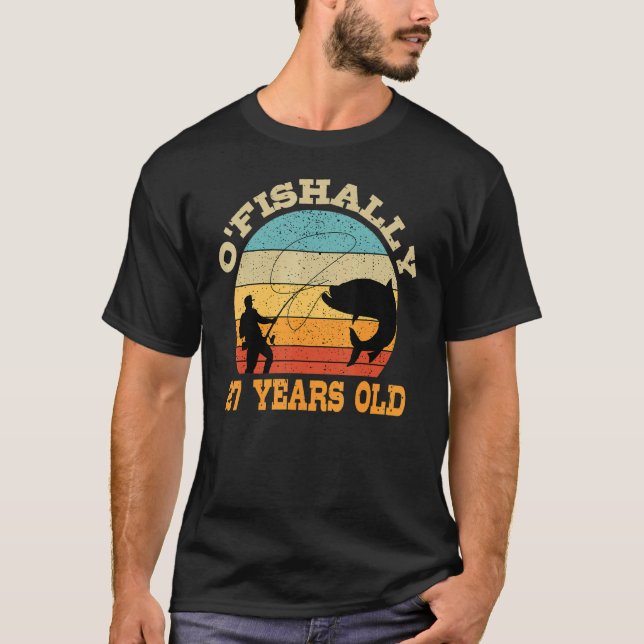 Camiseta O'Fishally, 27 Anos, Pescaria, Tema Par (Frente)