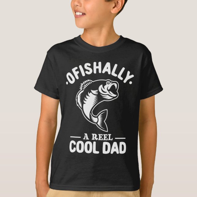 Camiseta Ofishally A Reel Cool Dad Funny Fishing Lover  (Frente)