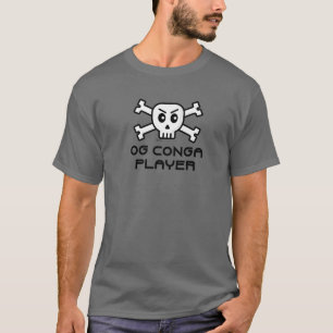 Camiseta OG Conga Player Skull E Cross Bone Word Design