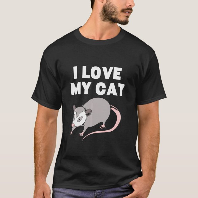 Camiseta Ogambá Eu Amo Meu Gato Possum (Frente)