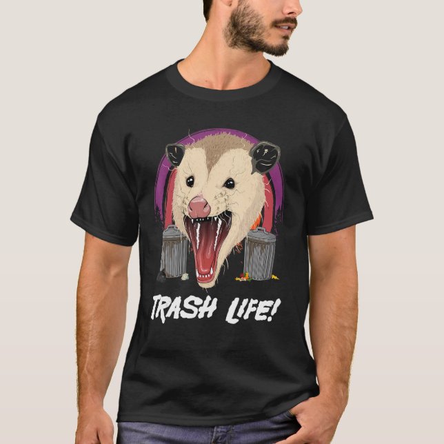 Camiseta Ogambá Trash Life Possum Trash Marsupial Gato (Frente)