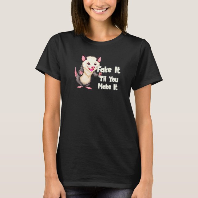 Camiseta Ogambm Fingiu Engraçado Possum Passa Traje Rodent  (Frente)