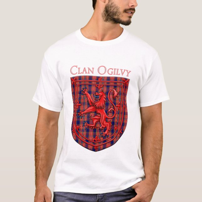 Camiseta Ogilvy Tartan - Xadrez escocesa Rampant (Frente)