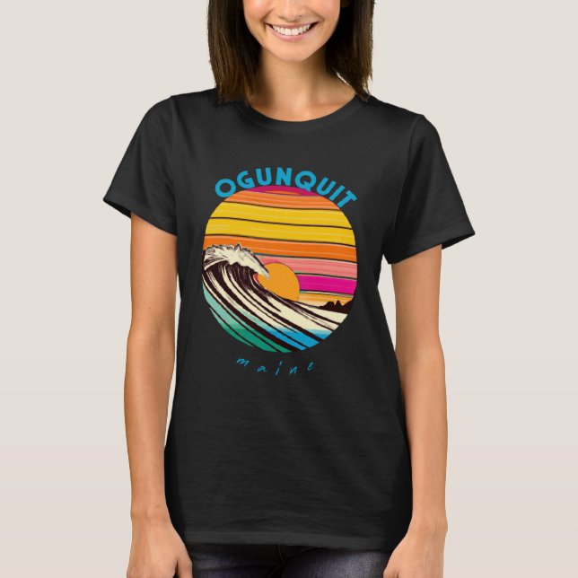 Camiseta Ogunquit Retro 1980s Style Maine (Frente)
