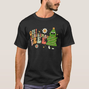 Camiseta Oh Árvore De Natal Festivo Gráfico Para Mulheres