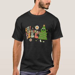 Camiseta Oh Árvore De Natal Festivo Gráfico Para Mulheres
