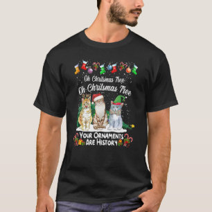 Camiseta Oh Árvore de Natal Seus Enfeites São História Gat