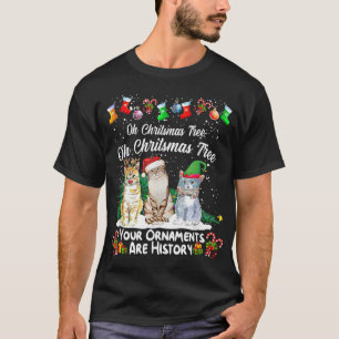 Camiseta Oh Árvore de Natal Seus Ornamentos São Engraçados