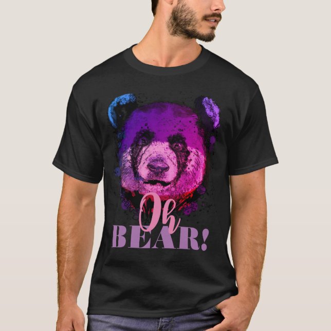 Camiseta "OH BEAR" | Legal Panda Roxo Engraçado (Frente)