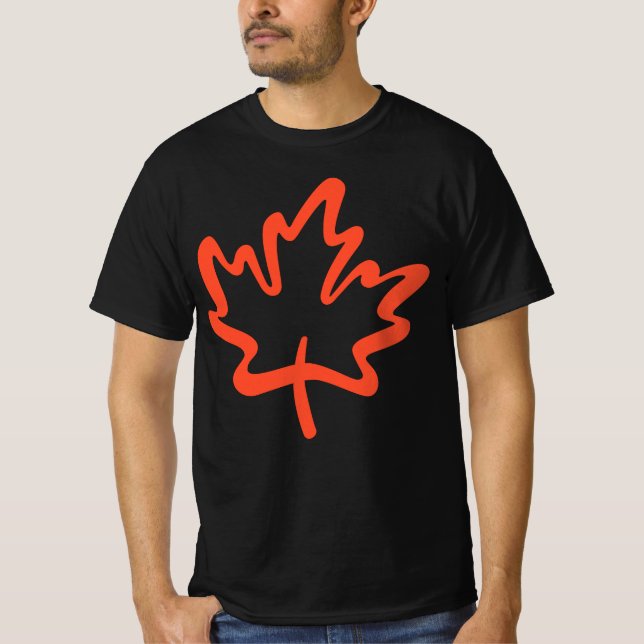 Camiseta Oh Canadá! Dia do Mapeamento Canadiano Folha Verme (Frente)