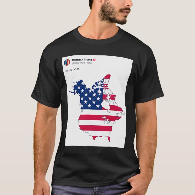 Camiseta Oh Canadá, Engraçado Mapa Dos Eua (Frente)